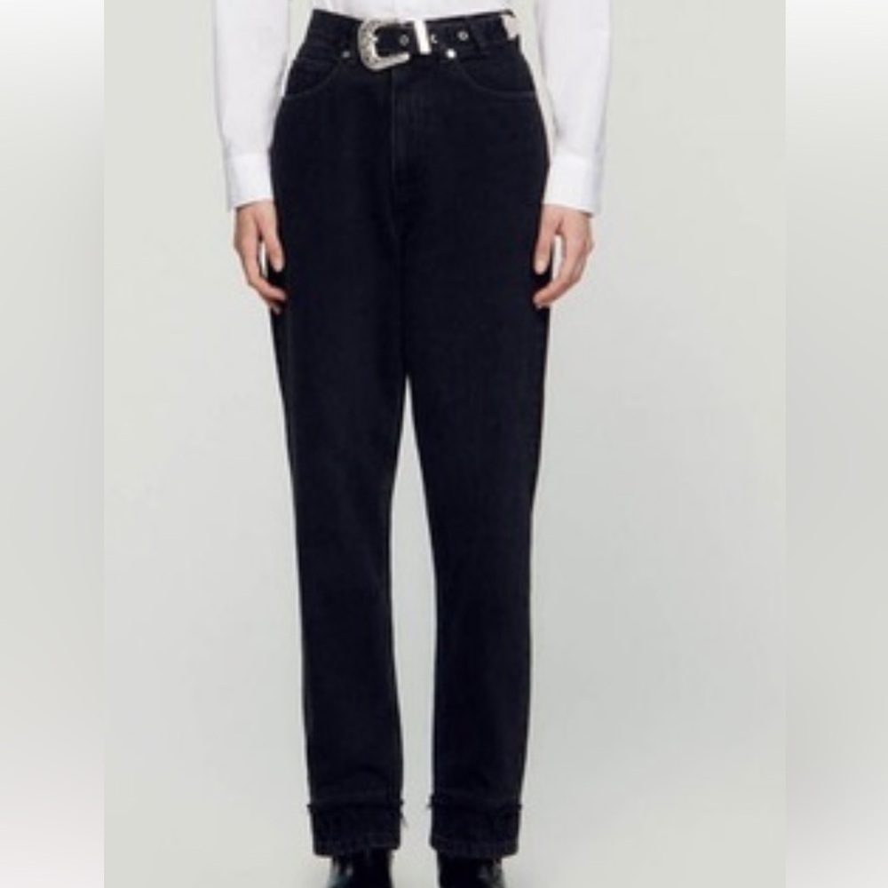 Sandro Women’s Stern Western Belted High rise Straight jeans size 40